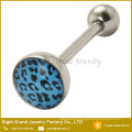 High quality Logo Epoxy Stainless Steel Custom Tongue rings